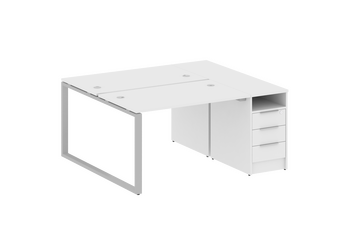 Стол-станция METALL SYSTEM на О-образном м/к с опорной тумбой  БО.РС-СТП-2.2 1612*1475*750